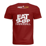 **NEW ITEM**  "Eat-Sleep-Handball" Cardinal Bella Canvas Soft Cotton ~ Pro Player Tee (comes w/membership)